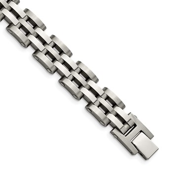 Chisel Stainless Steel Brushed and Polished 8.75 inch Link Bracelet