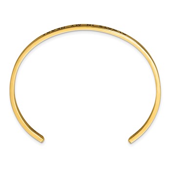 Chisel Stainless Steel Polished Rose IP-plated and Enameled with Crystal ALWAYS IN MY HEART 3mm Cuff Bangle — alternate view