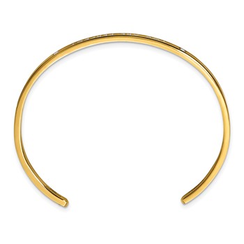 Chisel Stainless Steel Polished Rose IP-plated and Enameled with Crystal YOU ARE PERFECT Bangle — alternate view