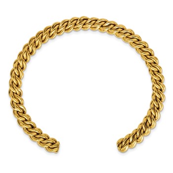 Chisel Stainless Steel Polished Yellow IP-plated Twisted 6mm Cuff Bangle — alternate view