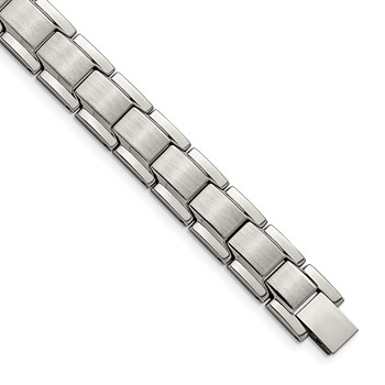 Chisel Stainless Steel Brushed and Polished 8.25 inch Link Bracelet