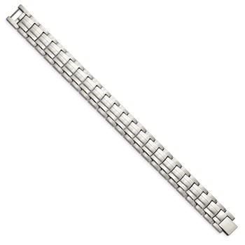 Chisel Stainless Steel Brushed and Polished 8.5 inch Link Bracelet — alternate view