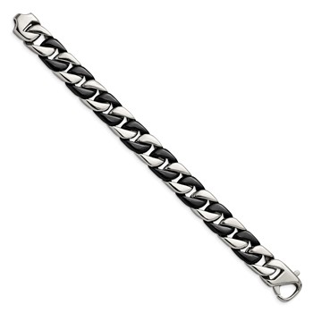 Chisel Stainless Steel Polished Black IP-plated 8.5 inch Curb Bracelet — alternate view