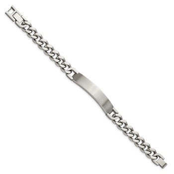 Chisel Stainless Steel Brushed and Polished Curb Chain 8.5 inch ID Bracelet with .5 inch Extension — alternate view