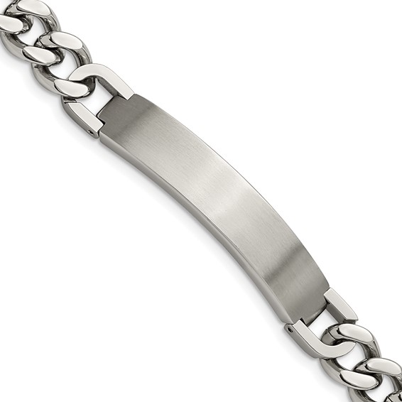 Men's Stainless Steel I.D. Bracelet - 8.5 Inch Length Classic Identity Style