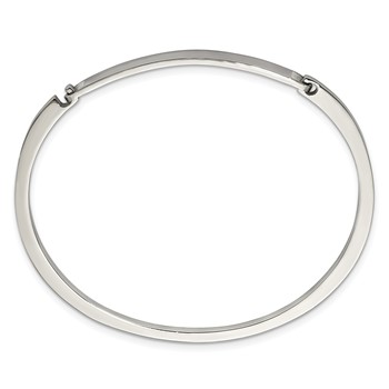 Chisel Stainless Steel Polished 2mm ID Bangle — alternate view