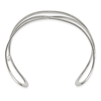 Chisel Stainless Steel Polished Cuff Bangle — alternate view