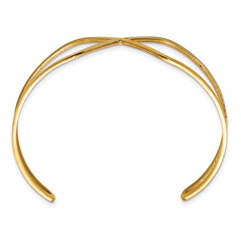 Chisel Stainless Steel Polished Rose IP-plated Cuff Bangle — alternate view