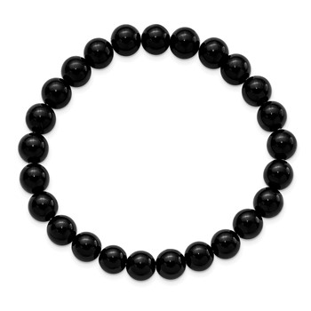 Chisel 8mm Black Agate Beaded Stretch Bracelet — alternate view