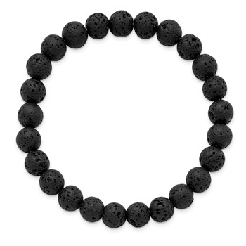 Chisel 8mm Volcanic Rock Agate Beaded Stretch Bracelet — alternate view