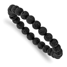 Image of Chisel 8mm Volcanic Rock Agate Beaded Stretch Bracelet