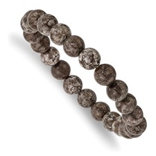 Image of Chisel 8mm Grey Snowflake Agate Beaded Stretch Bracelet