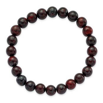 Chisel 8mm Red Agate Beaded Stretch Bracelet — alternate view