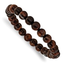 Image of Chisel 8mm Red Tiger's Eye Agate Beaded Stretch Bracelet