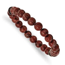 Image of Chisel 8mm Sesame Red Agate Beaded Stretch Bracelet