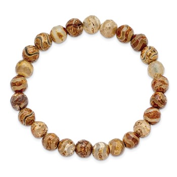 Chisel 8mm Celestial Pillar Agate Beaded Stretch Bracelet — alternate view