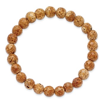 Chisel 8mm Picture Stone Agate Beaded Stretch Bracelet — alternate view