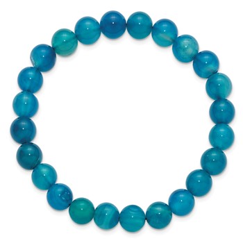 Chisel 8mm Blue Fire Agate Beaded Stretch Bracelet — alternate view