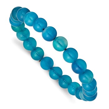 Chisel 8mm Blue Fire Agate Beaded Stretch Bracelet