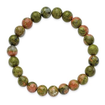 Chisel 8mm Unakite Agate Beaded Stretch Bracelet — alternate view