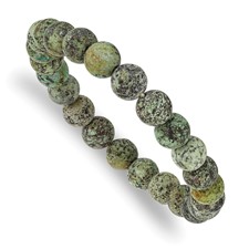 Image of Chisel 8mm African Pine Agate Beaded Stretch Bracelet