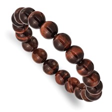 Image of Chisel 10mm Red Tiger's Eye Agate Beaded Stretch Bracelet