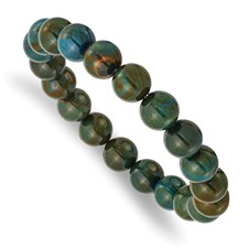 Image of Chisel 10mm Green Eye Agate Beaded Stretch Bracelet