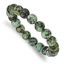 Image of Chisel 10mm African Pine Agate Beaded Stretch Bracelet