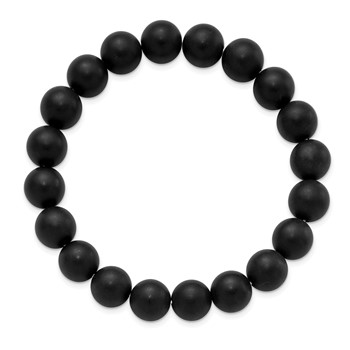 Chisel 10mm Black Agate Beaded Stretch Bracelet — alternate view