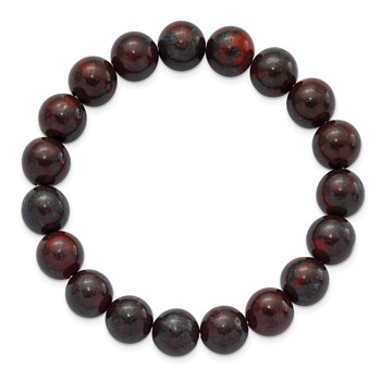 Chisel 10mm Black and Red Agate Beaded Stretch Bracelet — alternate view