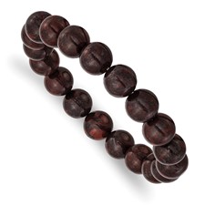 Image of Chisel 10mm Black and Red Agate Beaded Stretch Bracelet