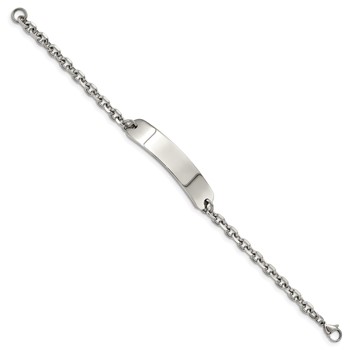 Chisel Stainless Steel Polished Cable Chain 8 inch ID Bracelet — alternate view