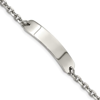 Chisel Stainless Steel Polished Cable Chain 8 inch ID Bracelet