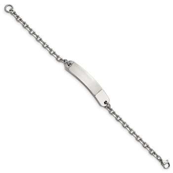 Chisel Stainless Steel Polished Cable Chain 6.75 inch ID Bracelet — alternate view