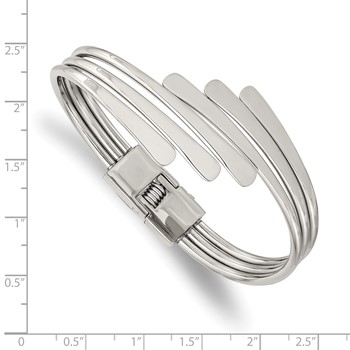 Chisel Stainless Steel Polished Hinged Bangle — alternate view