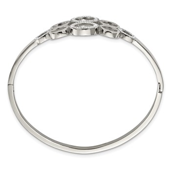 Chisel Stainless Steel Polished with Preciosa Crystal Hinged Bangle — alternate view