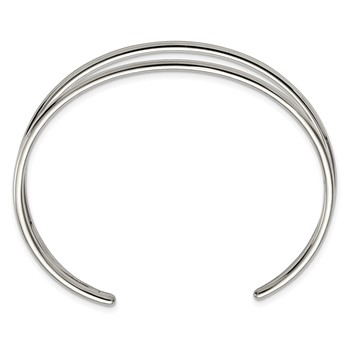 Chisel Stainless Steel Polished Cuff Bangle — alternate view
