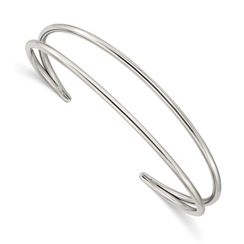 Chisel Stainless Steel Polished Cuff Bangle