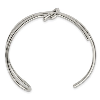 Chisel Stainless Steel Polished Knot Cuff Bangle — alternate view