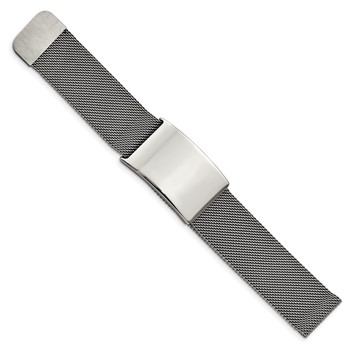 Chisel Stainless Steel Polished Mesh Adjustable ID Bracelet — alternate view