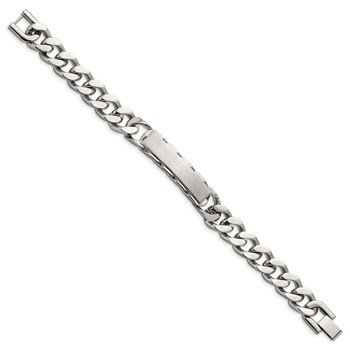 Chisel Stainless Steel Brushed and Polished Curb Chain 8.5 inch ID Bracelet — alternate view