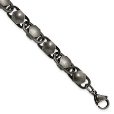 Stainless Steel Antiqued and Brushed 8.50mm 8.25in Bracelet Stainless Steel Antiqued and Brushed 8.50mm 8.25in Bracelet