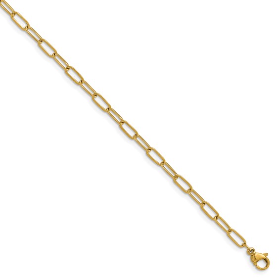 Stainless Steel Yellow Gold IP Paperclip Bracelet Stainless Steel Yellow Gold IP Paperclip Bracelet