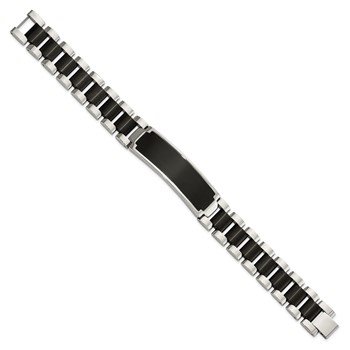 Chisel Stainless Steel Brushed and Polished Black IP-plated 8.5 inch ID Bracelet — alternate view