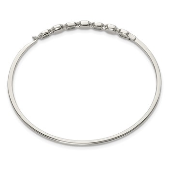 Chisel Stainless Steel Polished with Crystals Hexagons 6.5 inch Hinged Bangle — alternate view