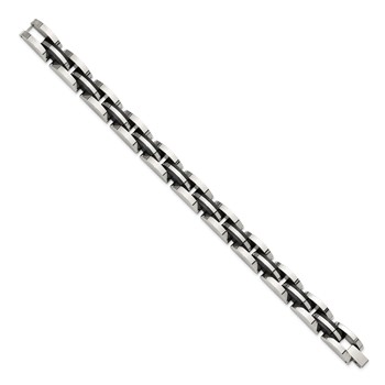 Chisel Stainless Steel Polished Black IP-plated 8.5 inch Bracelet — alternate view