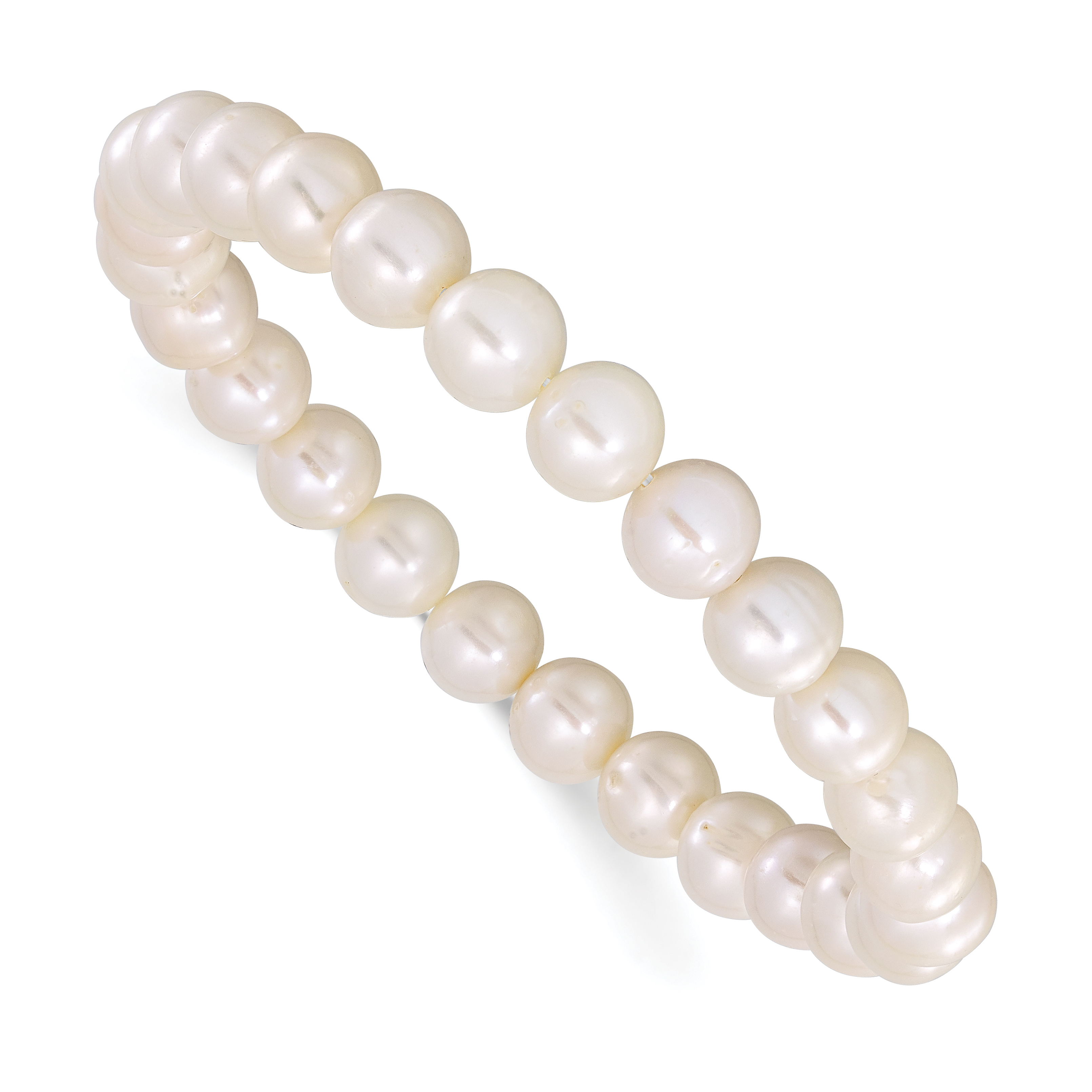 18K Gold-Plated Charles Garnier Weave Bracelet Adorned With Two Cultured  Freshwater Pearls And A Pave Of Simulated Diamonds