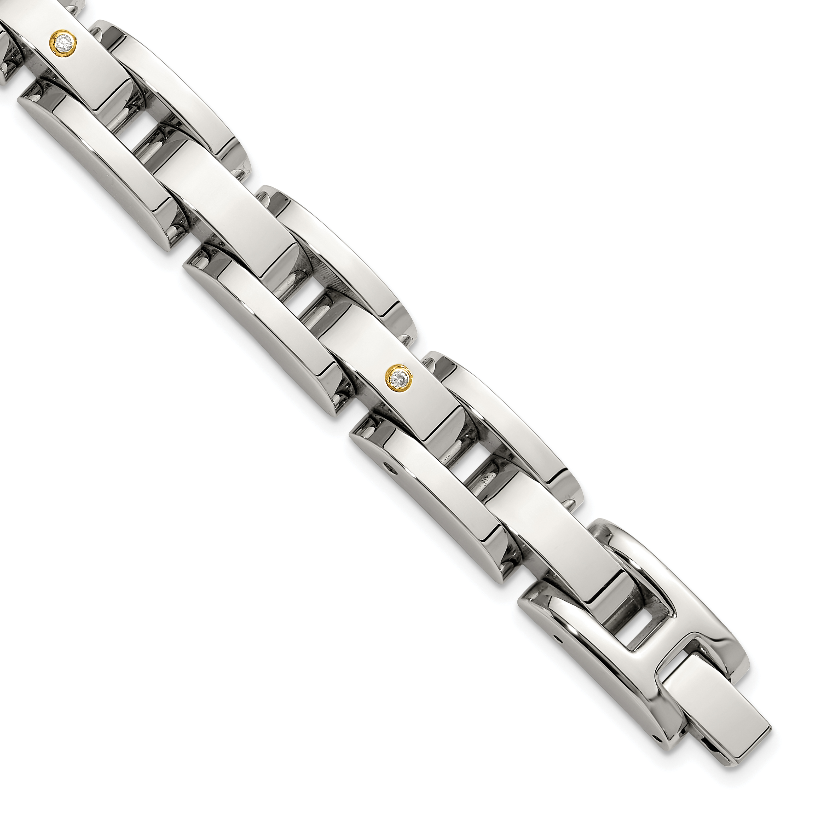 Mens stainless steel diamond on sale bracelet