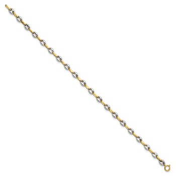 Chisel Stainless Steel Polished with 14K Gold Accent 7.5 inch Mariner Link Bracelet — alternate view