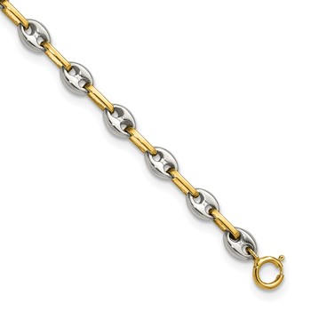 Chisel Stainless Steel Polished with 14K Gold Accent 7.5 inch Mariner Link Bracelet